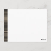 Monogram Taupe Postkarte (Rückseite)