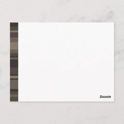 Monogram Taupe Postkarte (Rückseite)