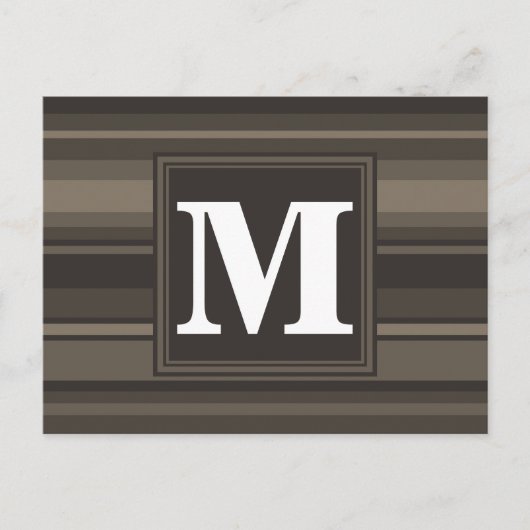 Monogram Taupe Postkarte (Vorderseite)