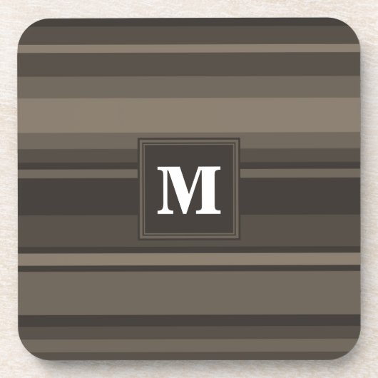 Monogram Taupe Untersetzer (Vorderseite)