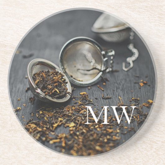 Monogram Tea Sandstein Untersetzer (Vorne)