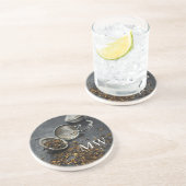 Monogram Tea Sandstein Untersetzer (Seite)