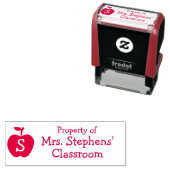 Monogram Teacher Class Custom Book Property Permastempel (Beispiel)