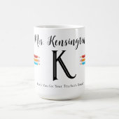 Monogram Teacher Red Blue Yellow Pencils Kaffeetasse (Mittel)