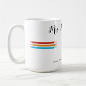 Monogram Teacher Red Blue Yellow Pencils Kaffeetasse (Links)
