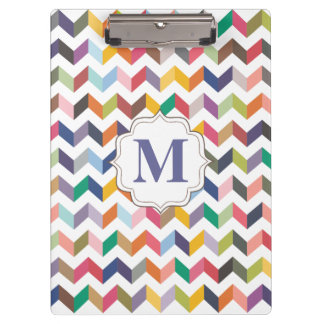 Monogram Teachers Clip-Board Zickzack Muster Klemmbrett
