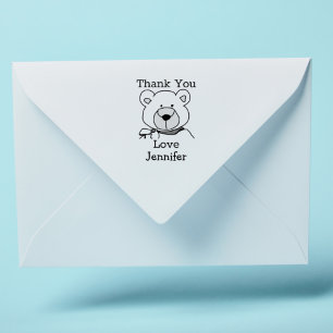 Monogram Teddy Bear Vielen Dank Gummistempel