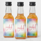 Monogram Template Abstrakt farbenfroh Modern Rainb Alkoholflaschenetikett (Flaschen)