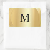 Monogram Template Custom Elegante Imitate Gold Rechteckiger Aufkleber (Tasche)
