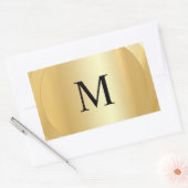 Monogram Template Custom Elegante Imitate Gold Rechteckiger Aufkleber (Umschlag)