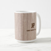 Monogram Template Eleganboard Plank Wood Look Kaffeetasse (VorderseiteRechts)