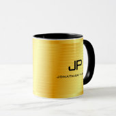 Monogram Template Elegant Gold Look Trendy Tasse (VorderseiteRechts)