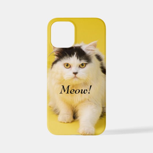 Monogram Template Foto Niedlich Katzengelb hell iPhone Hülle (Rückseite)