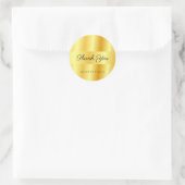 Monogram Template Gold Metallic Look Vielen Dank Runder Aufkleber (Tasche)