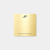 Monogram Template Imitate Gold Square Post-it Klebezettel (Vorderseite)