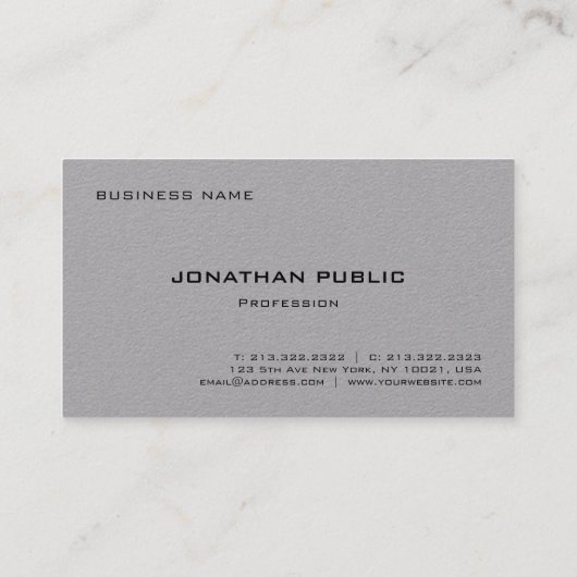 Monogram Template Moderne Elegant Beruflich Gray Visitenkarte (Rückseite)