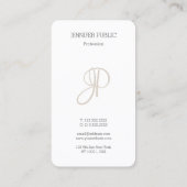 Monogram Template Moderne Elegant Beruflich Visitenkarte (Rückseite)