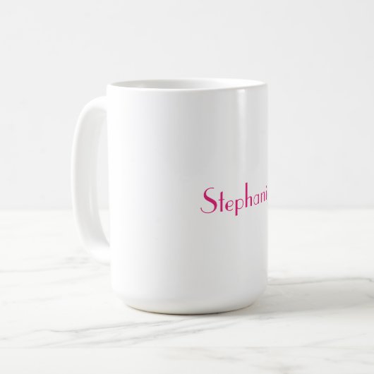 Monogram Template Pink Individuelle Name Gift 2023 Kaffeetasse (Vorderseite Links)