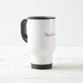 Monogram Template Pink Individuelle Name Gift 2023 Reisebecher (Vorderseite Links)