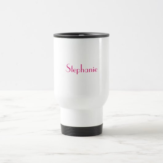 Monogram Template Pink Individuelle Name Gift 2023 Reisebecher (Mittel)