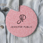 Monogram Template Rose Gold Glitzer Look Elegant Button (Beispiel)