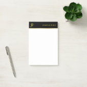 Monogram Template Schwarz Gold Weiß Elegant Modern Post-it Klebezettel (Büro)