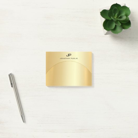 Monogram Template Trendy Gold Look Elegant Post-it Klebezettel (Büro)
