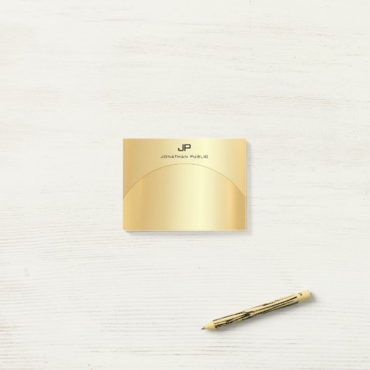 Monogram Template Trendy Gold Look Elegant Post-it Klebezettel (Auf Schreibtisch)