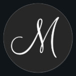 Monogram Template Wedding Umschlag Aufkleber Black<br><div class="desc">Monogram Template Wedding Umschlag Aufkleber Schwarz-weiß Einladungs Sticker</div>