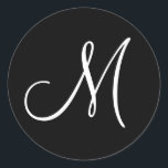 Monogram Template Wedding Umschlag Aufkleber Black<br><div class="desc">Monogram Template Wedding Umschlag Aufkleber Schwarz-weiß Einladungs Sticker</div>