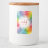 Monogram Template Yellow Orange Blue Green Pink Lebensmitteletikett (Vorderseite)