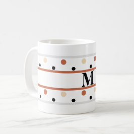 Monogram Terra Cotta Sand Polka Dots Kaffeetasse