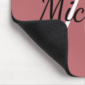 Monogram Terra Rosa Red & White Fügen Sie Ihren Na Mousepad (Ecke)