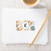 Monogram Terracotta Abstrakt Doodle Adressaufkleber (Insitu)