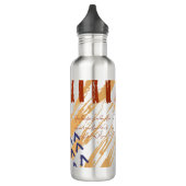 Monogram Terracotta Abstrakt Doodle Edelstahlflasche (Links)