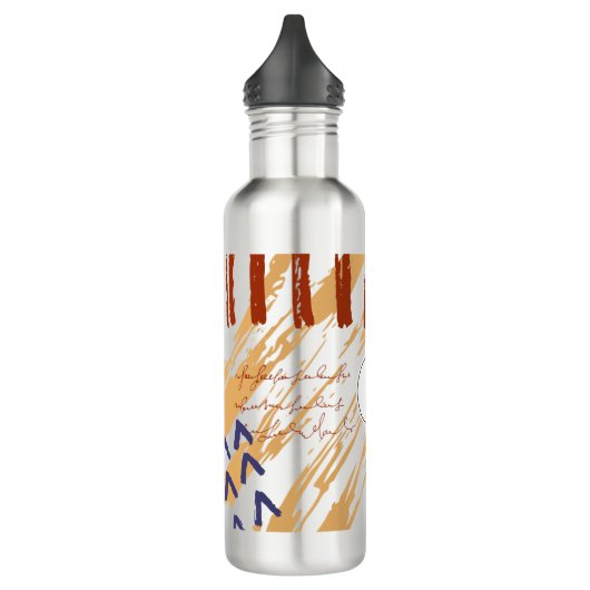 Monogram Terracotta Abstrakt Doodle Edelstahlflasche (Links)