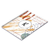 Monogram Terracotta Abstrakt Doodle Notizblock (Linke Seite)