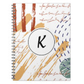 Monogram Terracotta Abstrakt Doodle Notizblock (Vorderseite)
