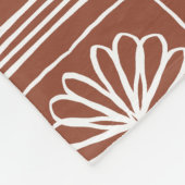 Monogram Terracotta Boho Karo Floral Pattern Fleecedecke (Ecke)