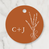 Monogram Terracotta Einfache botanische Hochzeit Geschenkanhänger (Vorderseite)