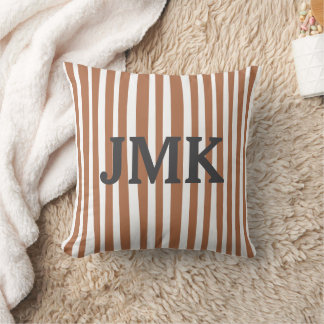 Monogram Terracotta Modern Stripes Minimalist  Kissen