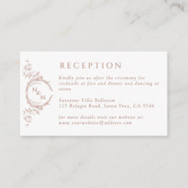 Monogram Terracotta Watercolor Hochzeitsempfehlung Begleitkarte