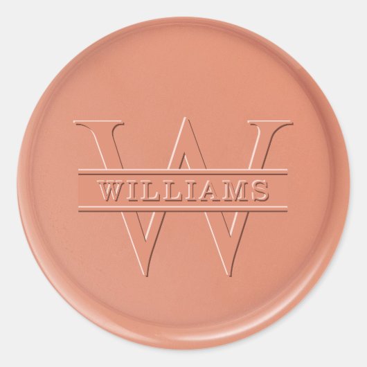 Monogram Terracotta Wax Siegel Sticker (Vorderseite)