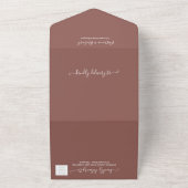 Monogram Terracotta Wedding All in one Einladung (Außenbereich)