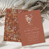 Monogram Terracotta Wedding Einladung