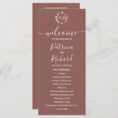 Monogram Terracotta Wedding Program Programm (Vorne/Hinten)