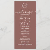 Monogram Terracotta Wedding Program Programm (Vorderseite)