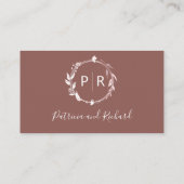 Monogram Terracotta Wedding RSVP Enclosure Card Begleitkarte (Rückseite)