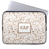 Monogram Terrazzo Brown and Beige and White Laptopschutzhülle (Vorderseite)