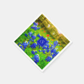 Monogram Texas Bluebonnets & Indian Paintbrush Serviette (Ecke)